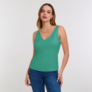 Polera Tipo Peto Liso Sin Manga Mujer Kimera