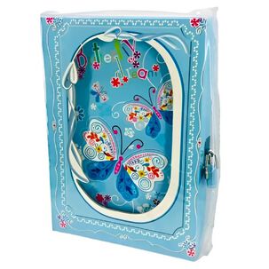 Diario De Vida Mariposa Colores Con Candado Celeste
