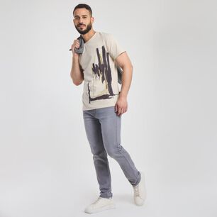 Jeans Tiro Medio Regular Slim Hombre Az Black