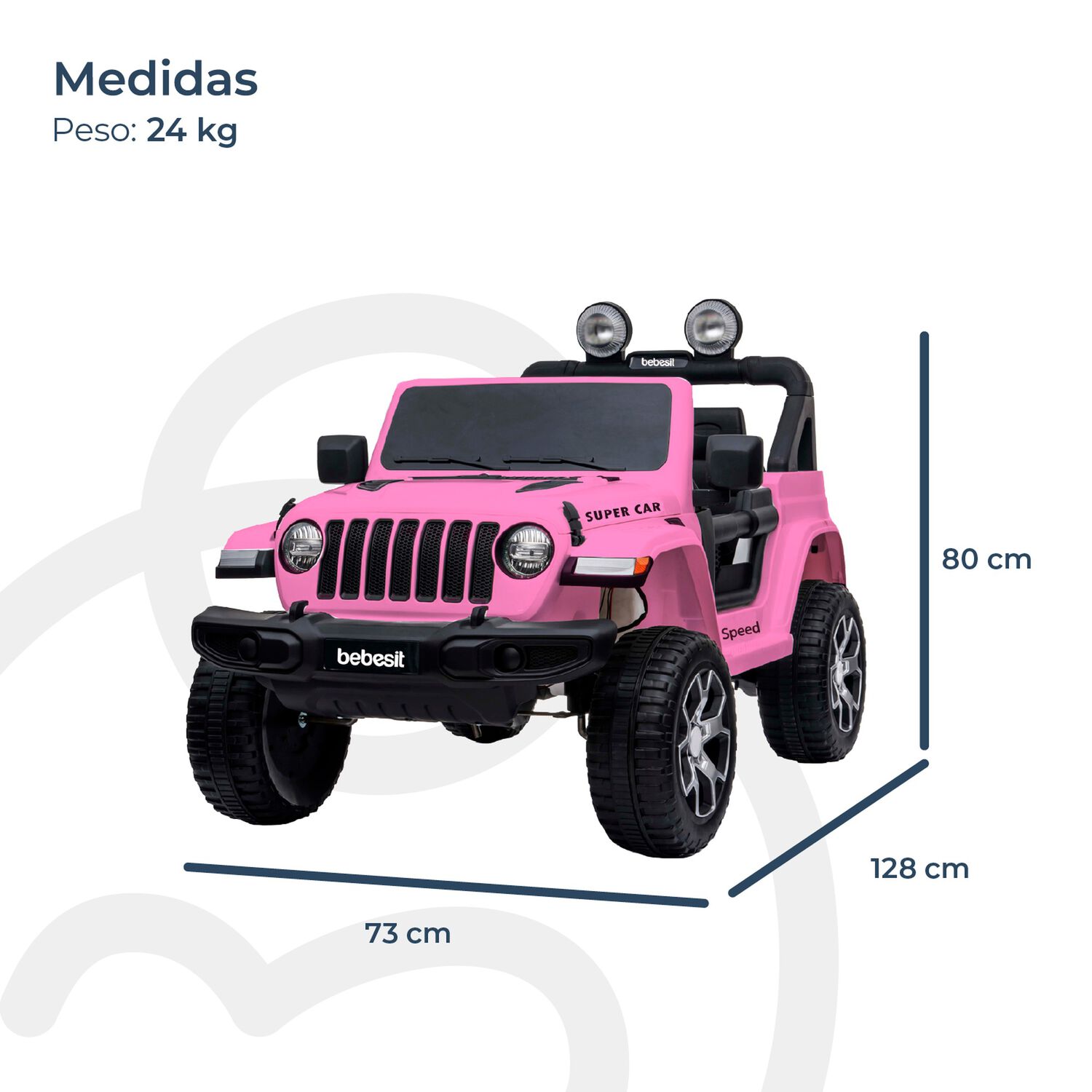 Camioneta El&eacute;ctrica Renegade Rosa Bebesit image number 5.0