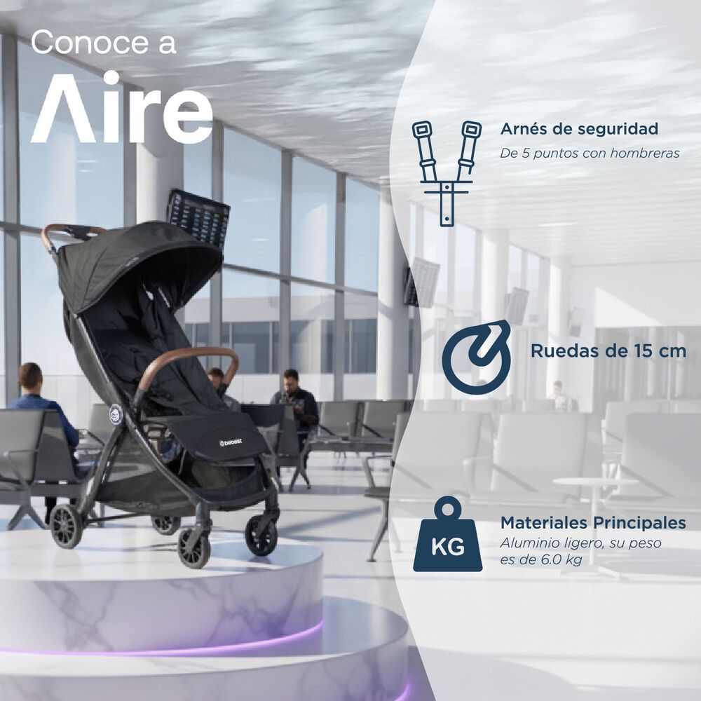 Coche De Paseo Aire Cabina Ultra Compacto Negro image number 3.0