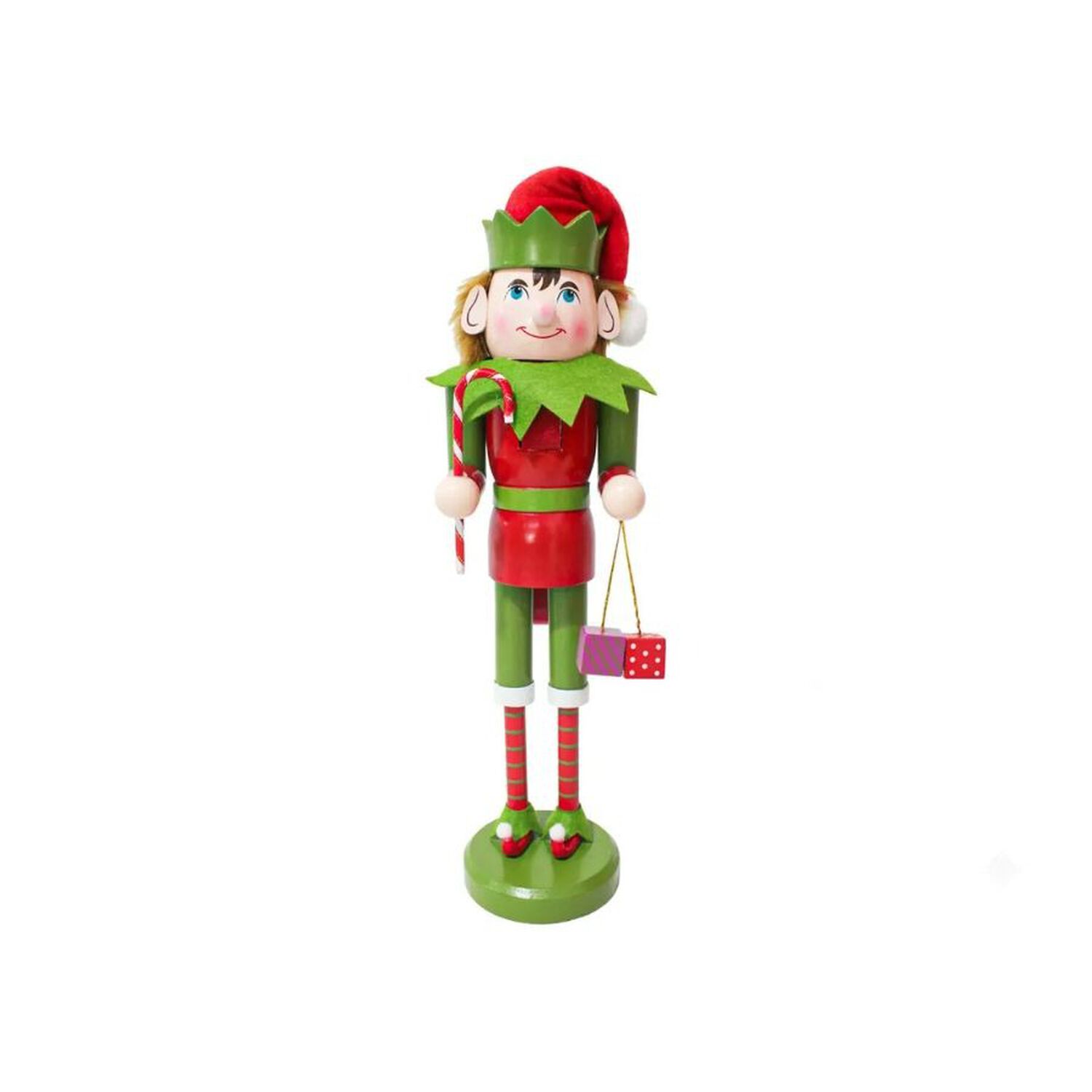 Cascanueces Navide&ntilde;o De Madera Dise&ntilde;o Duende Elfo 39cm image number 0.0