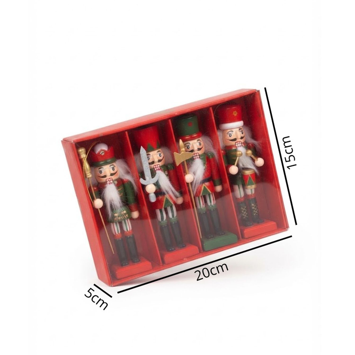 Cascanueces De Madera Set 4 Figuras Navide&ntilde;as Decoraci&oacute;n Mesa 12,5cm image number 4.0