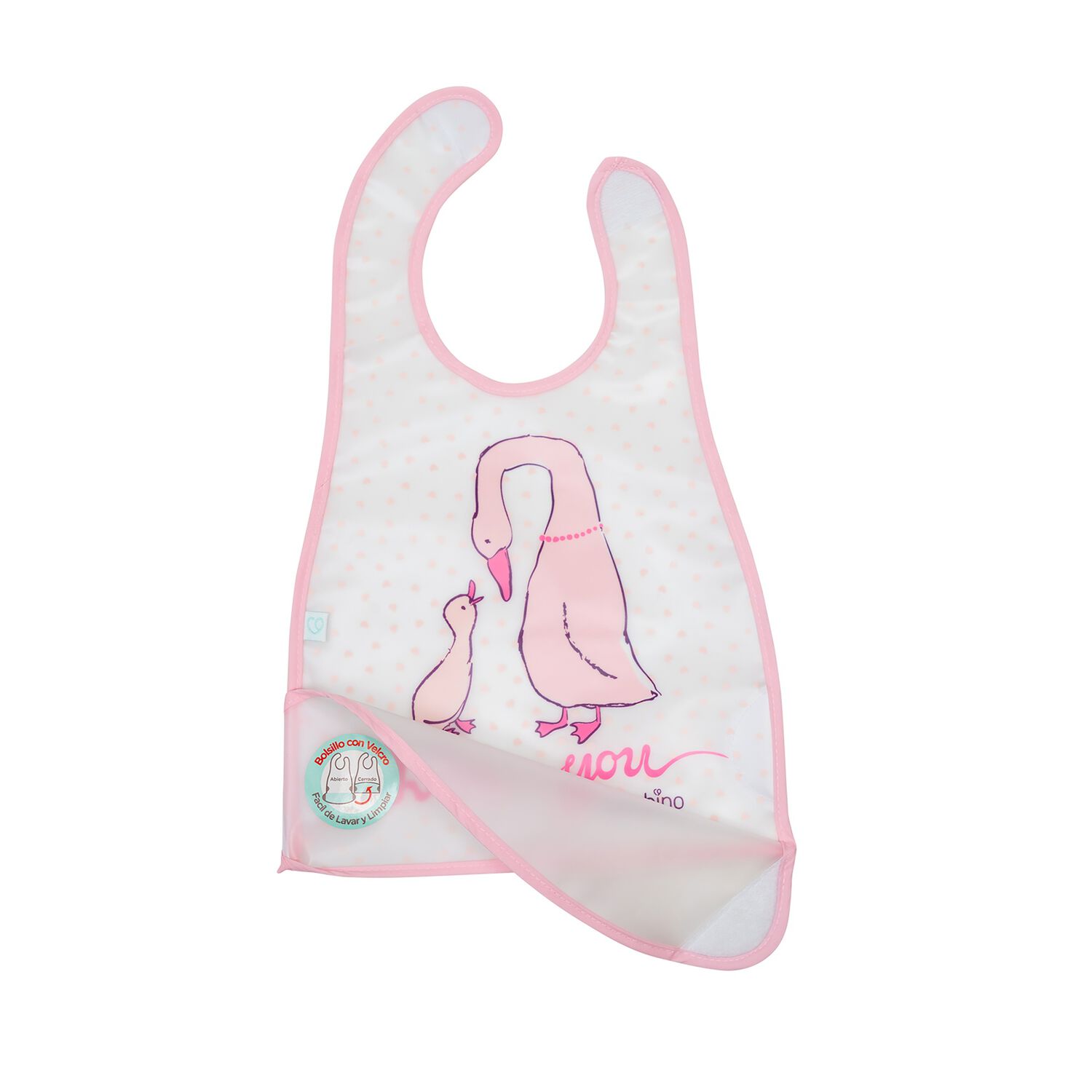 Babero De Alimentacion Bambino Patos Blanco image number 0.0