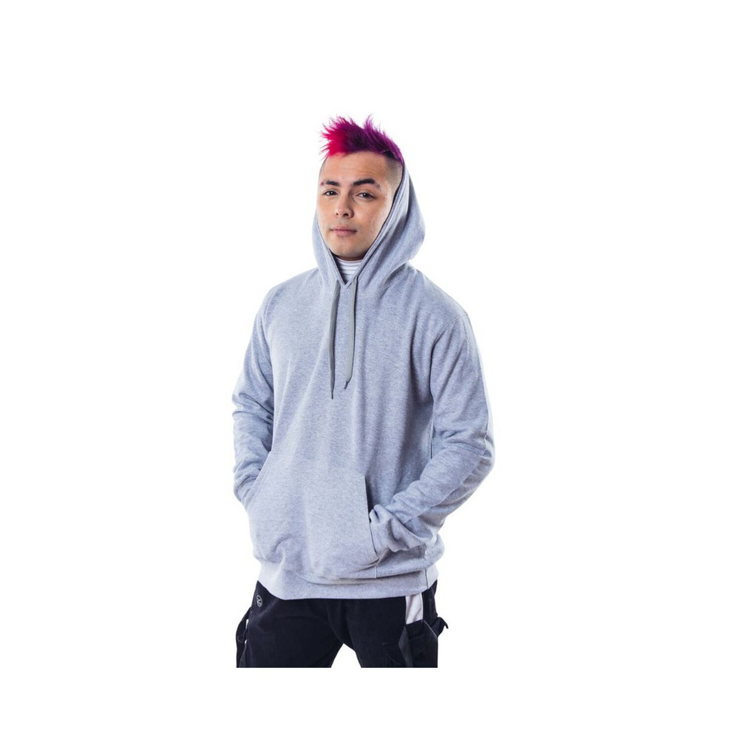 Poleron Gris Canguro Hombre Relaxed Fit Para Estampar image number 0.0