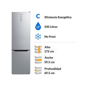 Refrigerador Bottom Freezer Midea MDRB489MTE50 / No Frost / 330 Litros / C