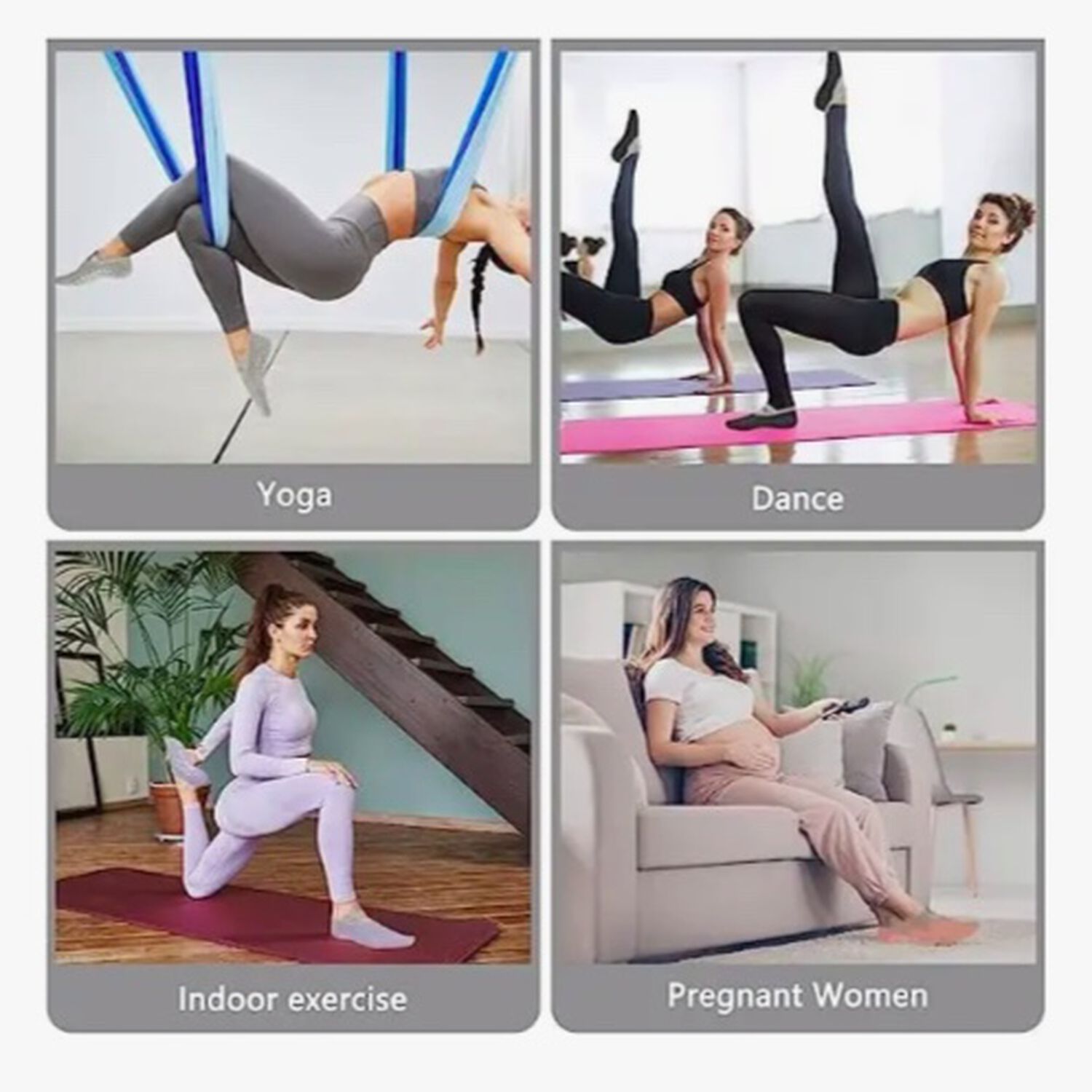 Set 4 Calcetines Antideslizantes Yoga image number 2.0