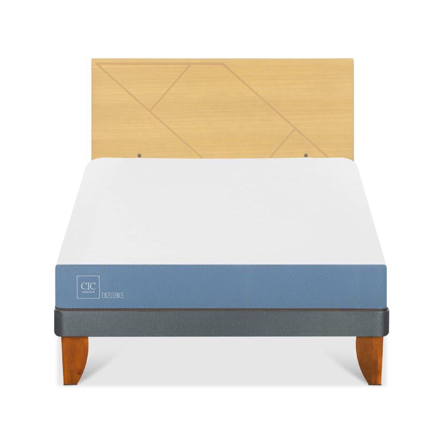 Cama Europea Cic Excellence / 2 Plazas / Base Normal + Respaldo image number 0.0