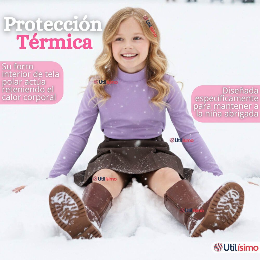 Pack 3 Poleras Camisetas Polar Primera Capa Cuello Beatle Manga Larga Colores Surtido Ni&ntilde;a image number 4.0