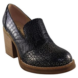 Botin Alto Croco Scales Negro
