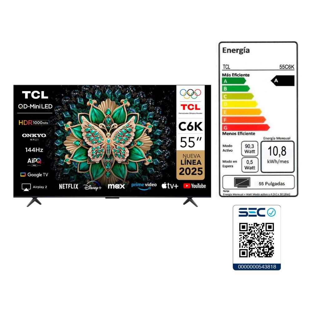 Miniled 55" TCL C6K / Ultra HD 4K / Smart TV image number 15.0
