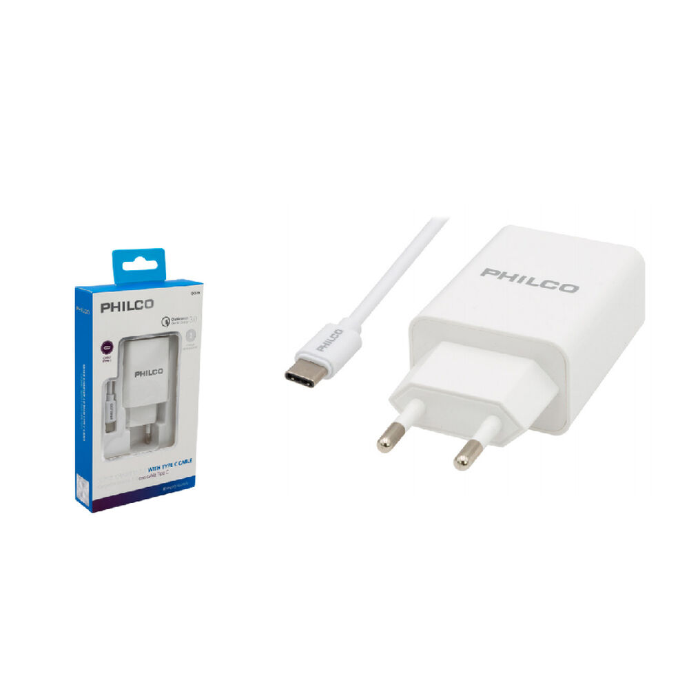 Cargador Usb Inteligente Con Cable Tipo C Philco image number 0.0