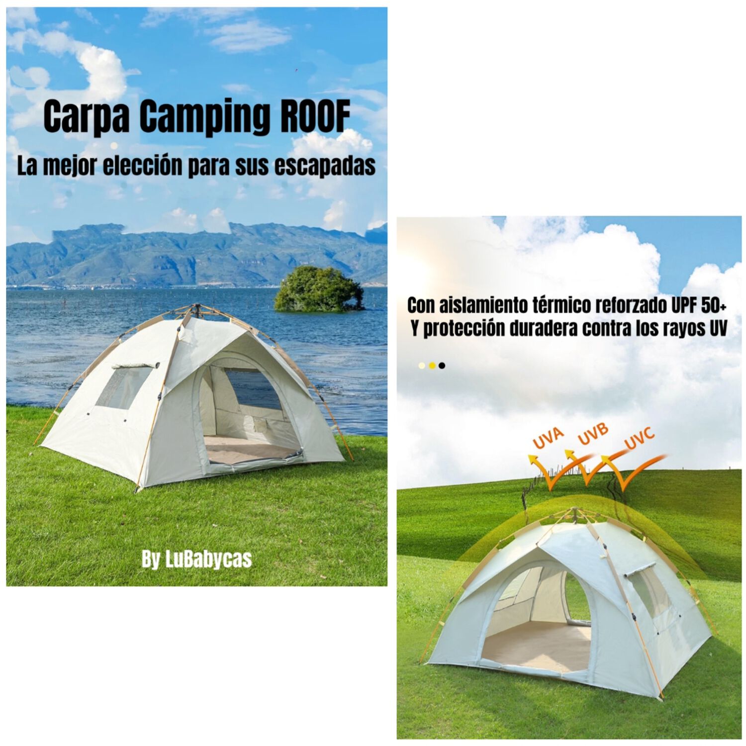 Carpa Camping Autom&aacute;tica 4 Personas Con Accesorios Roof Gris image number 2.0