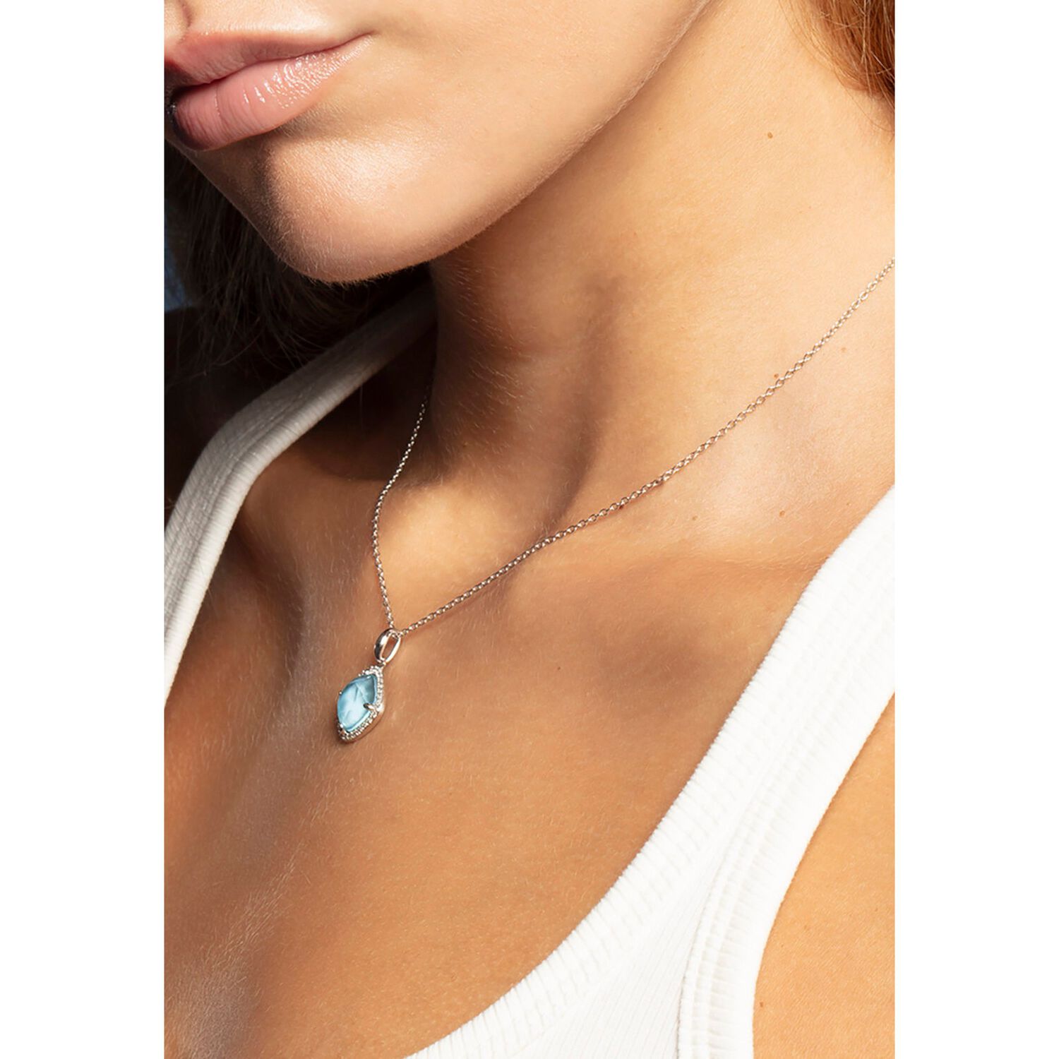 Collar Lp3921-1/2 Lotus Silver Mujer Leros image number 1.0