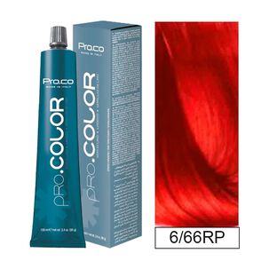 Pro.color - Tintura Permanente Redcargados 6/66rp Rubio Oscuro Rojo Intenso 100ml + Oxidante