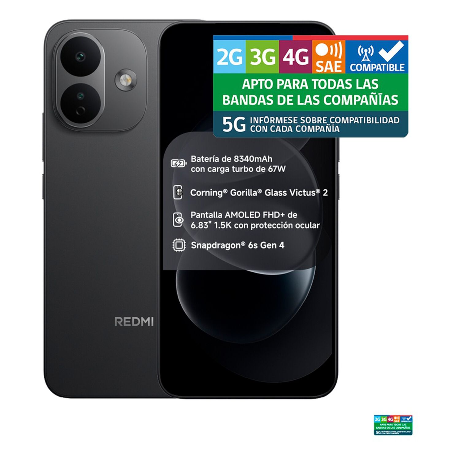 Smartphone Xiaomi Redmi Note 17 Pro / 5G / 256 GB / Negro / Liberado + Redmi Headphone Neo image number 9.0