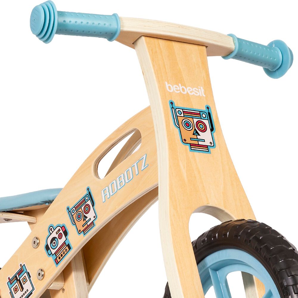 Bicicleta De Equilibrio Aprendizaje Madera Robot Celeste Bebesit image number 6.0