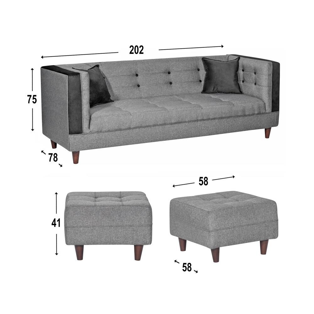 Juego De Living Muebles Alarcon Y Ma Santa Monica / 5 Cuerpos image number 1.0