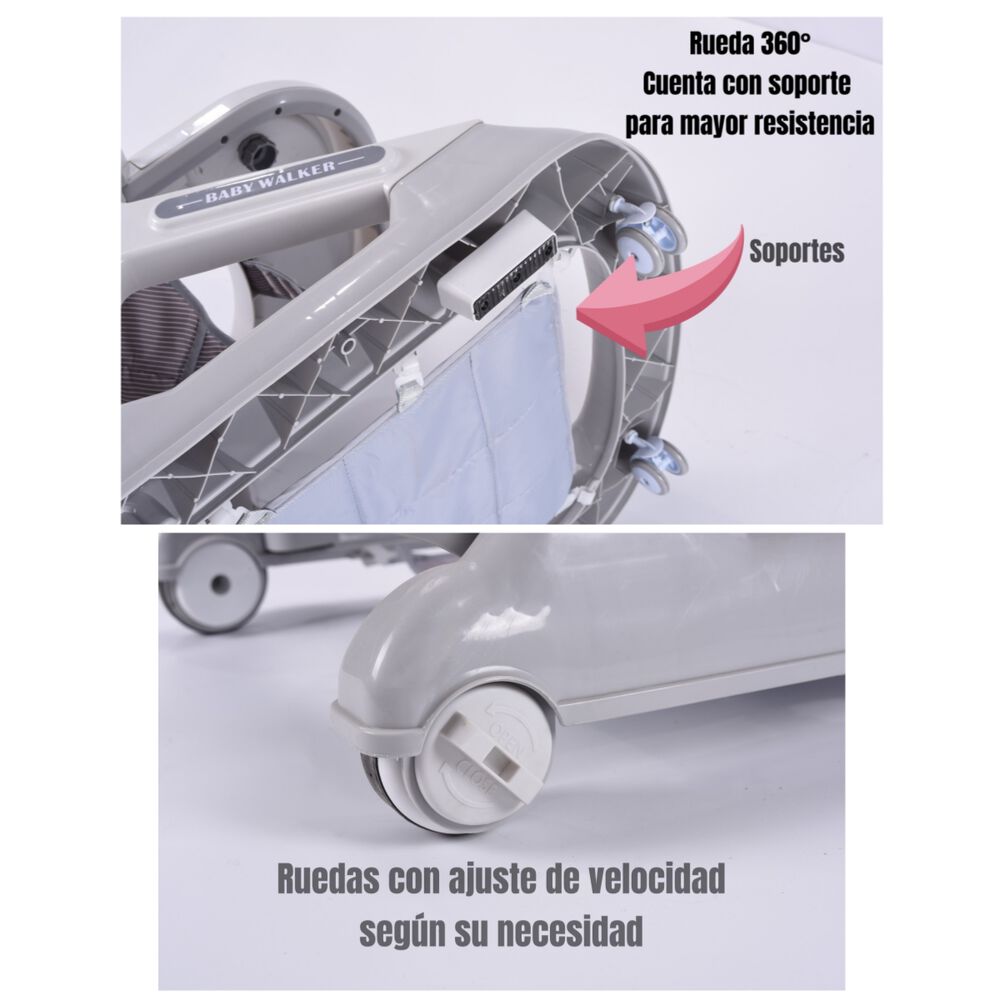 Andador Caminador 5 En 1 Con Apoya Pies Lubabycas Rosado image number 0.0