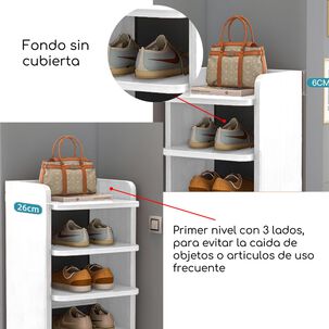 Zapatero Estante 8 Niveles Blanco Mdf Almacenamiento Compacto