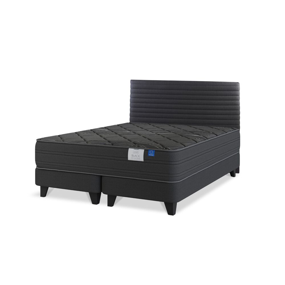 Cama Europea Flex Black / 2 Plazas / Base Dividida + Respaldo Modern image number 0.0