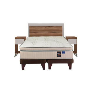 Cama Europea Flex M&aacute;ximo Cobre / 2 Plazas / Base Dividida + Set De Maderas Milan
