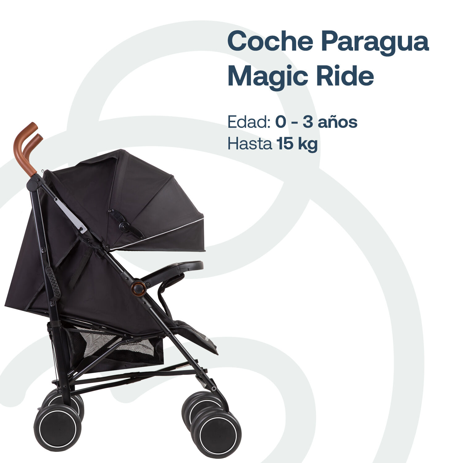 Coche Paragua Magic Ride Fiesta Negro Bebesit image number 2.0