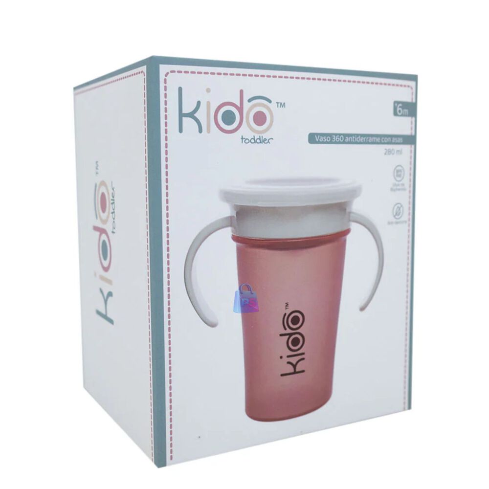 Vaso 360 Antiderrame Kido 280ml Con Asas Beb&eacute; Colores - Ps image number 4.0