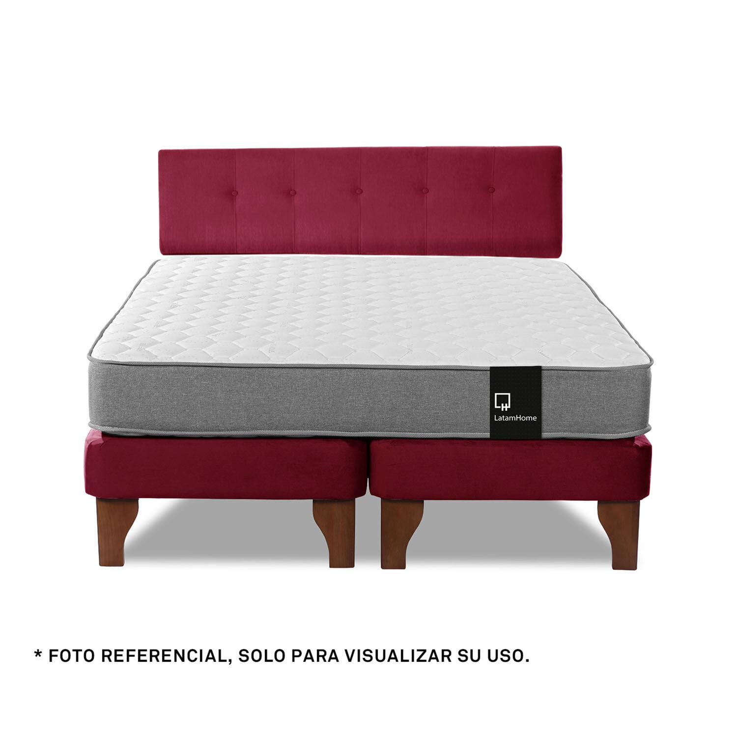 Respaldo Best Tela Velvet Burdeo 2 Plazas image number 3.0