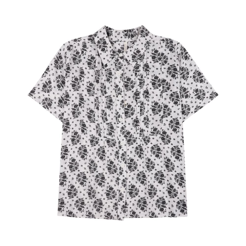 Blusa Lisa Manga Corta Cuello Camisero Bambula Mujer Geeps image number 0.0