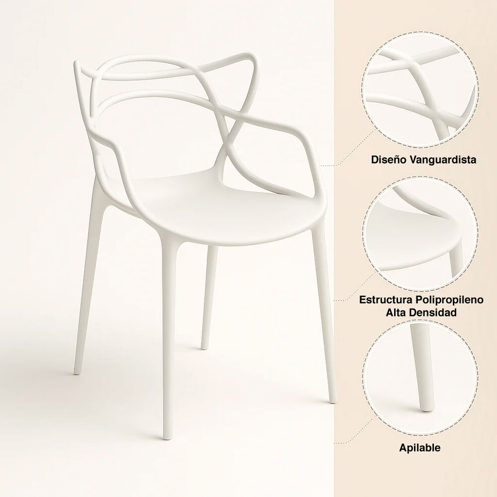 Silla De Terraza Exterior O Comedor Master - Blanca image number 8.0