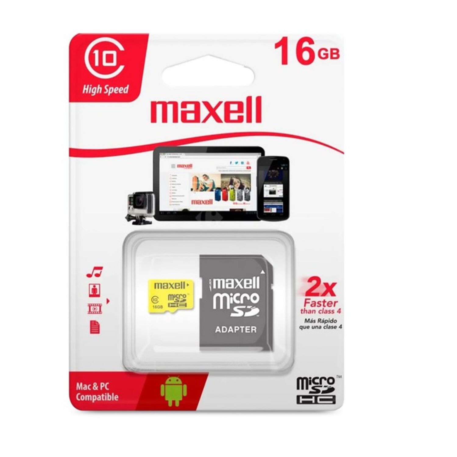 Memoria Micro Sd Maxell 16 Gb Clase 10 image number 0.0