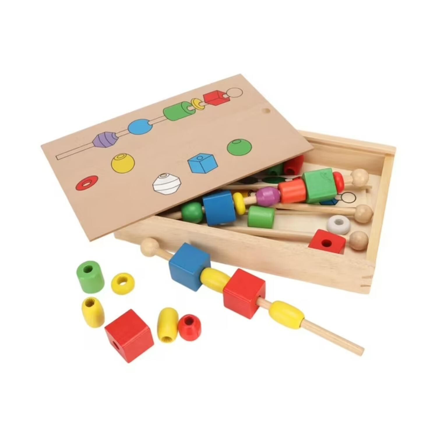 Juguete De Madera Secuencias De Cuentas Montessori Infantil image number 1.0