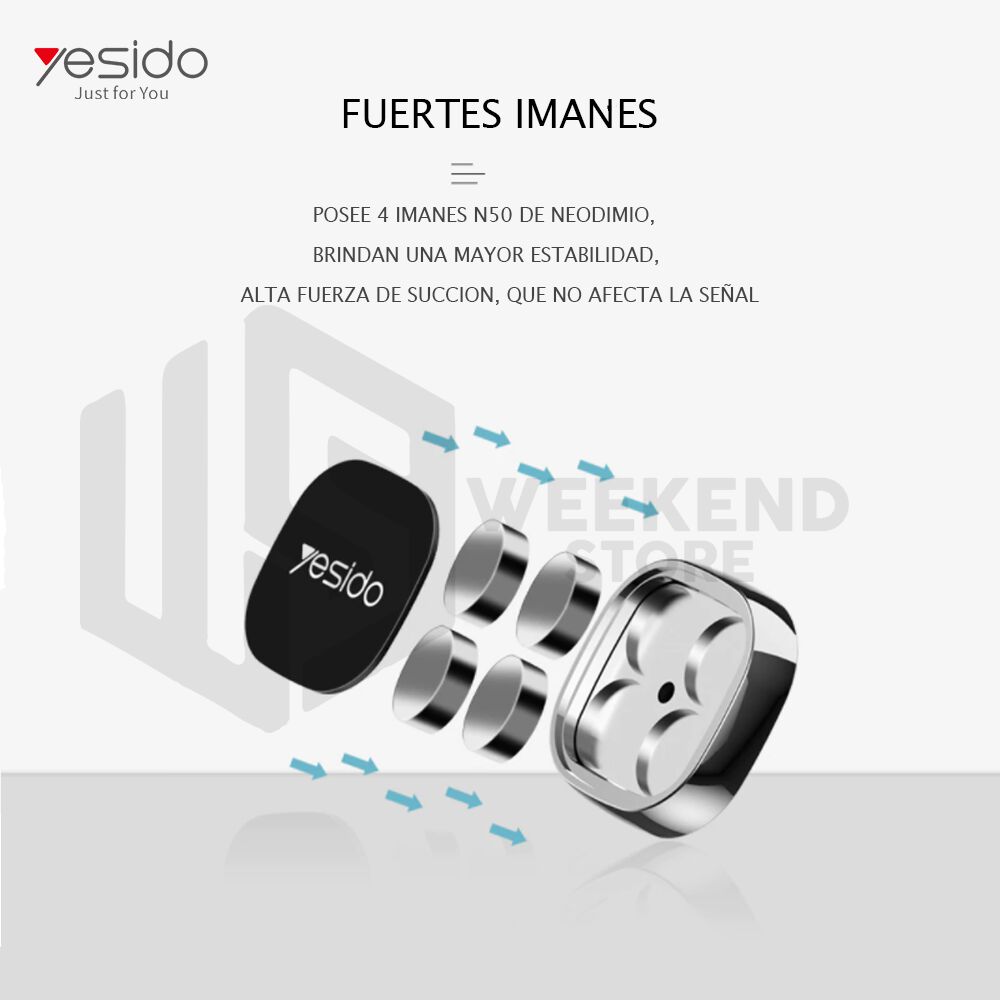 Soporte Holder Porta Celular Magnetico Para Auto Yesido C81 image number 8.0