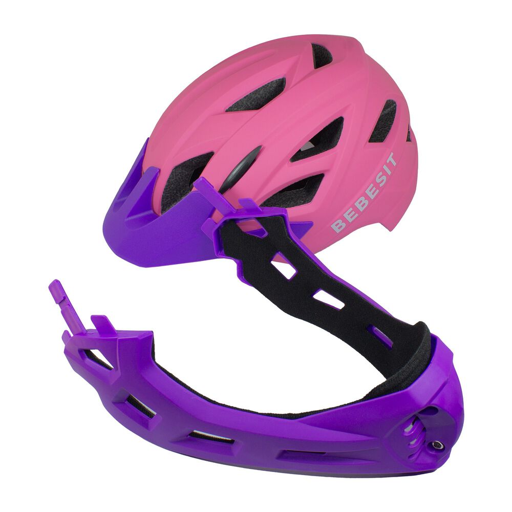 Casco Integral Bici Cross Rejilla Desmontable Rosado Morado image number 4.0
