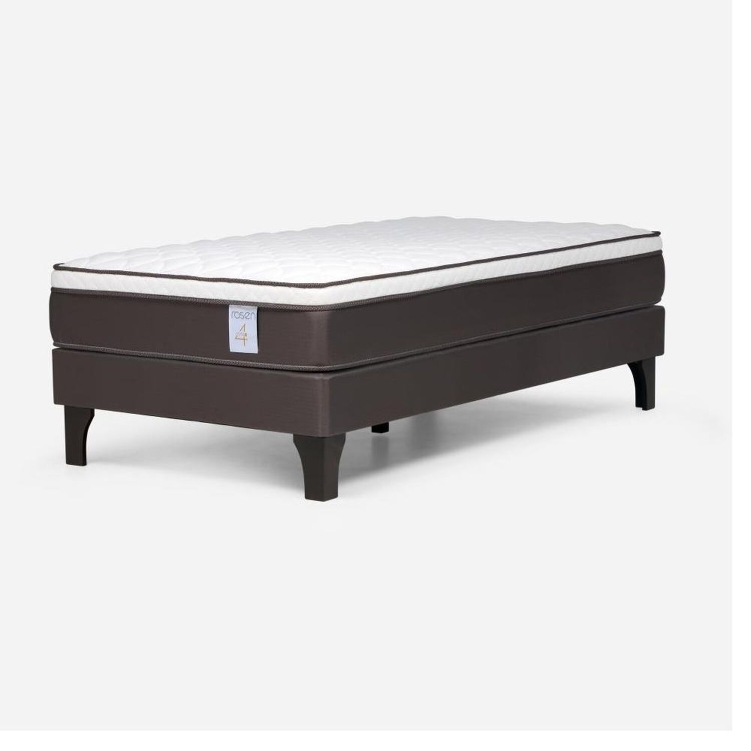 Cama Europea Rosen New Style 4 Plus / 1 Plaza / Base Normal + Respaldo Tabor Caramelo image number 6.0