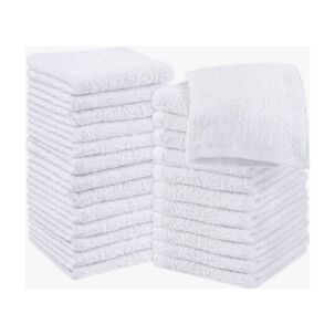 Pack 12 Toallas Blanco Cuadrada De 25 X 25 Cm