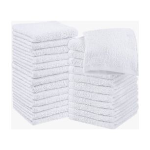 Pack 12 Toallas Blanco Cuadrada De 25 X 25 Cm