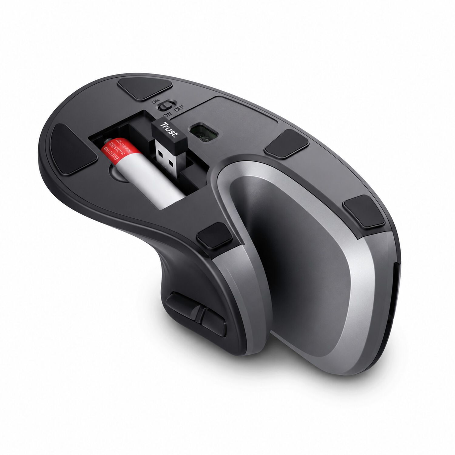 Mouse Vertical Inal&aacute;mbrico Ergon&oacute;mico Trust Verro Black 2g image number 4.0