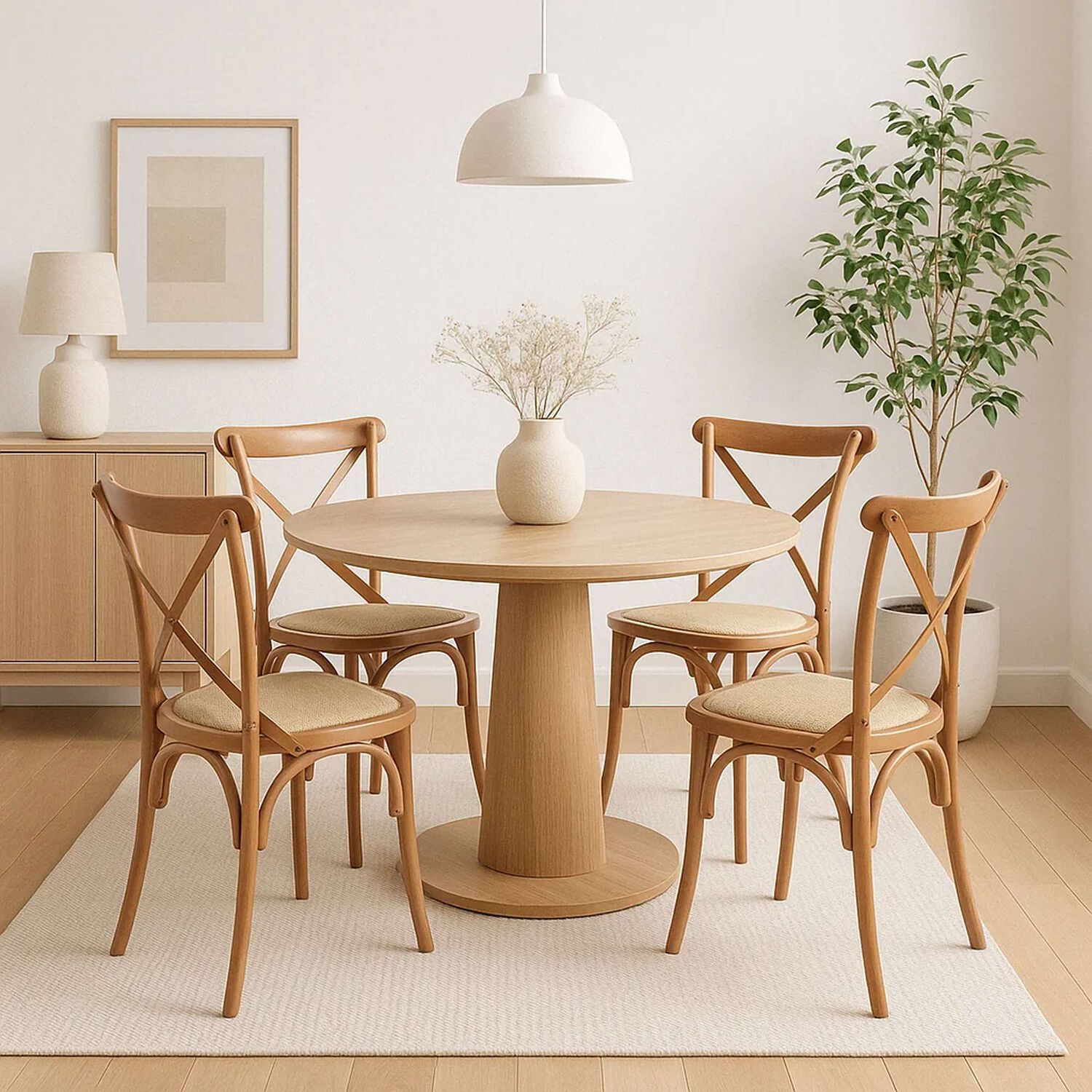 Silla Crossback Madera Rattan Natural image number 2.0