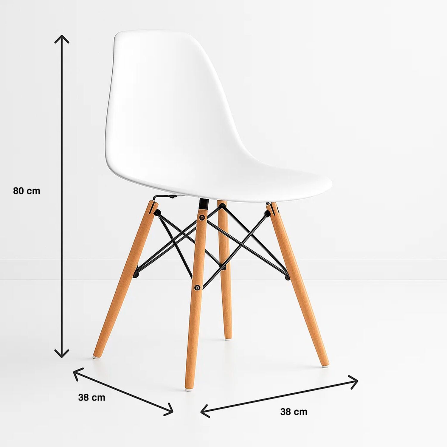 Pack De 4 Sillas Eames Blancas image number 3.0