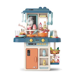 Juguete Cocina Interactiva 55pzas 63cm Agua Vapor Azul Infantil