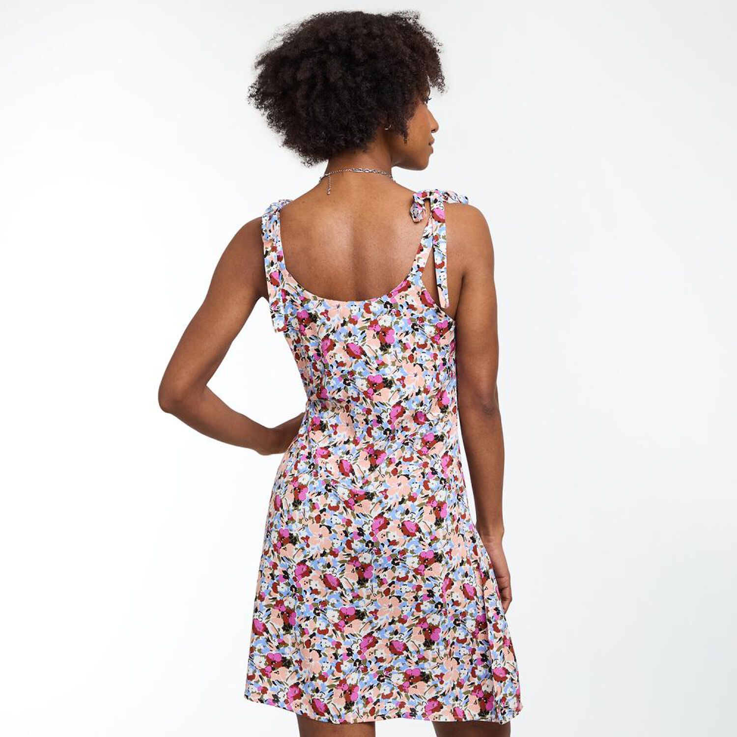 Vestido Midi Con Amarras Sin Mangas Cuello V Mujer Rolly Go image number 3.0