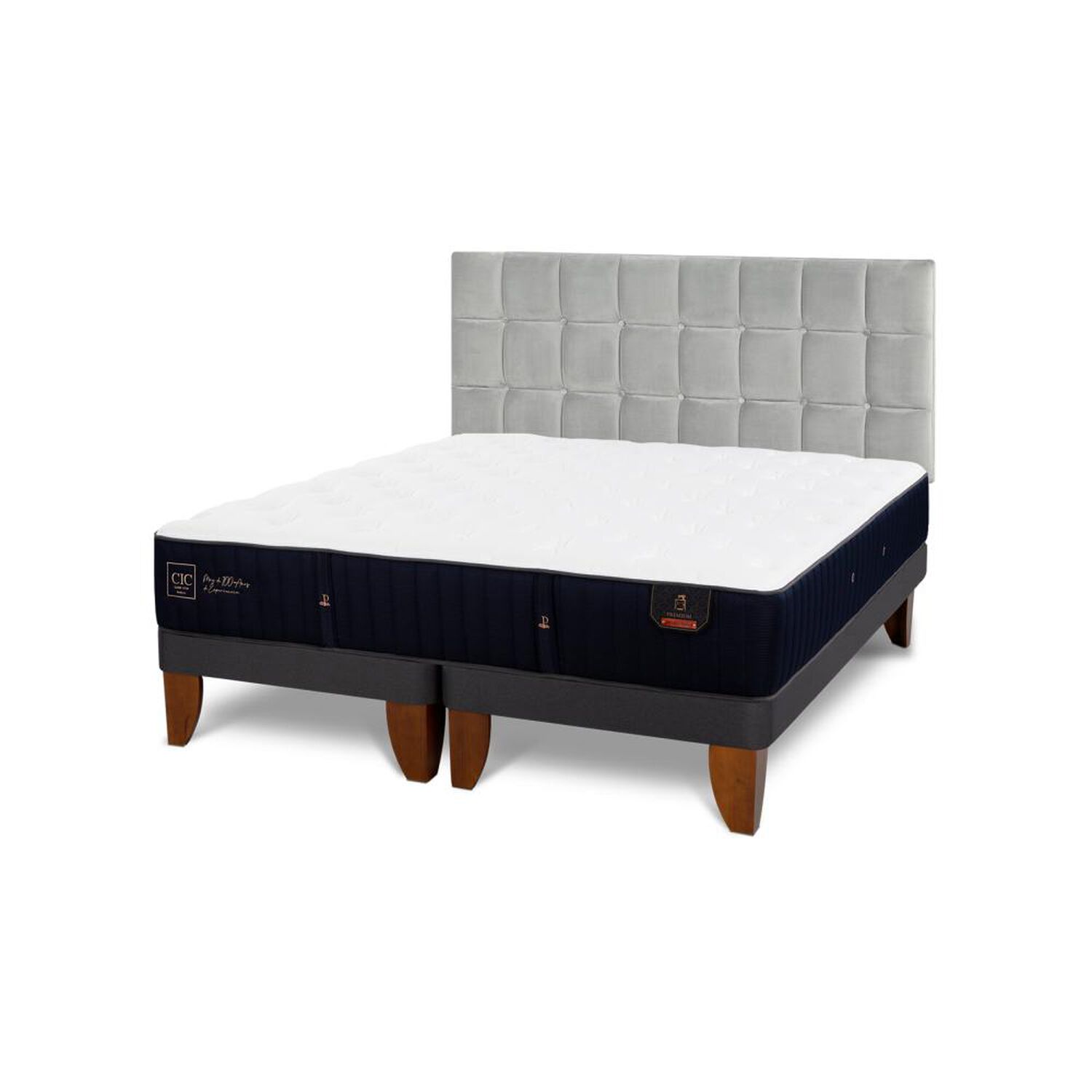 Cama Europea Cic Premium / 2 Plazas / Base Dividida + Respaldo image number 4.0