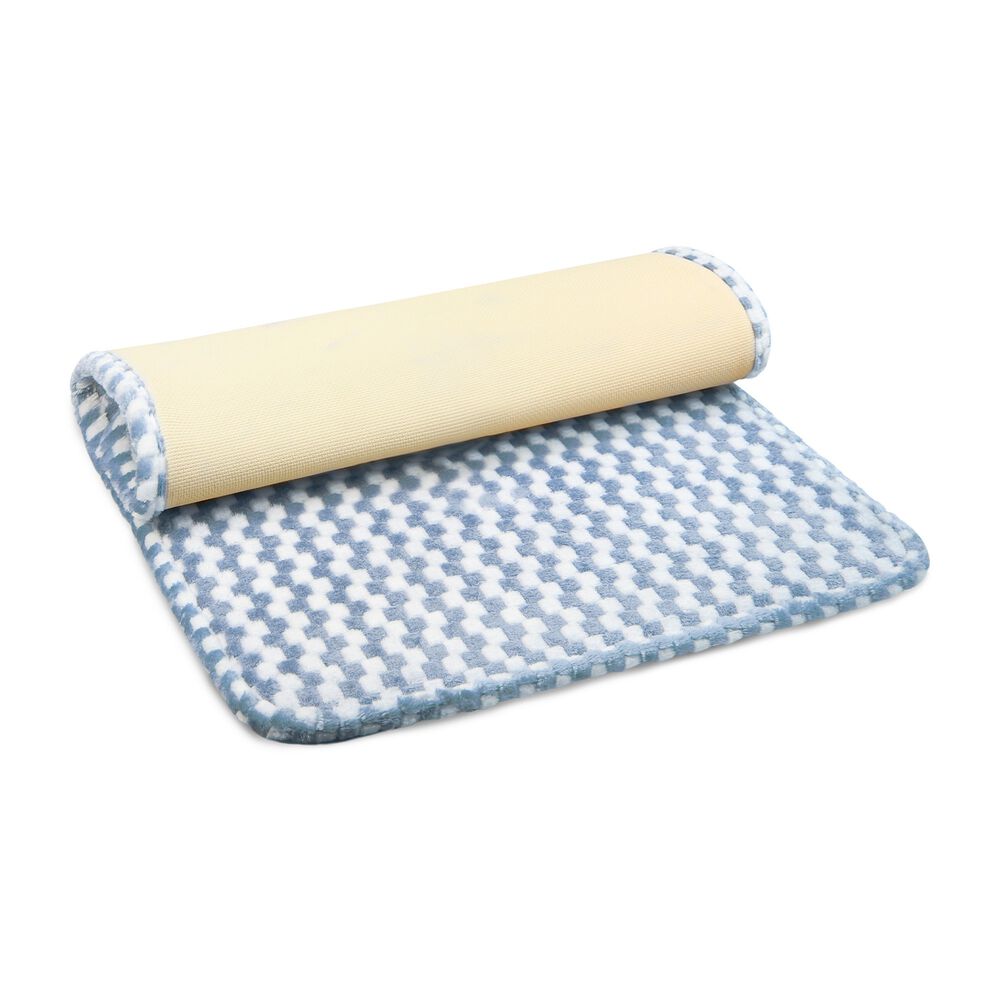 Pack 2 Alfombras De Ba&ntilde;o Nautica Home Memory Foam 40x60 Cm Cuadros Azul image number 3.0