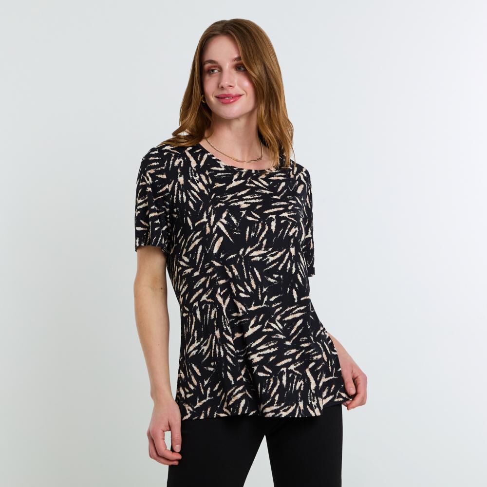 Polera Full Print Manga Corta Cuello Redondo Mujer Lesage image number 2.0