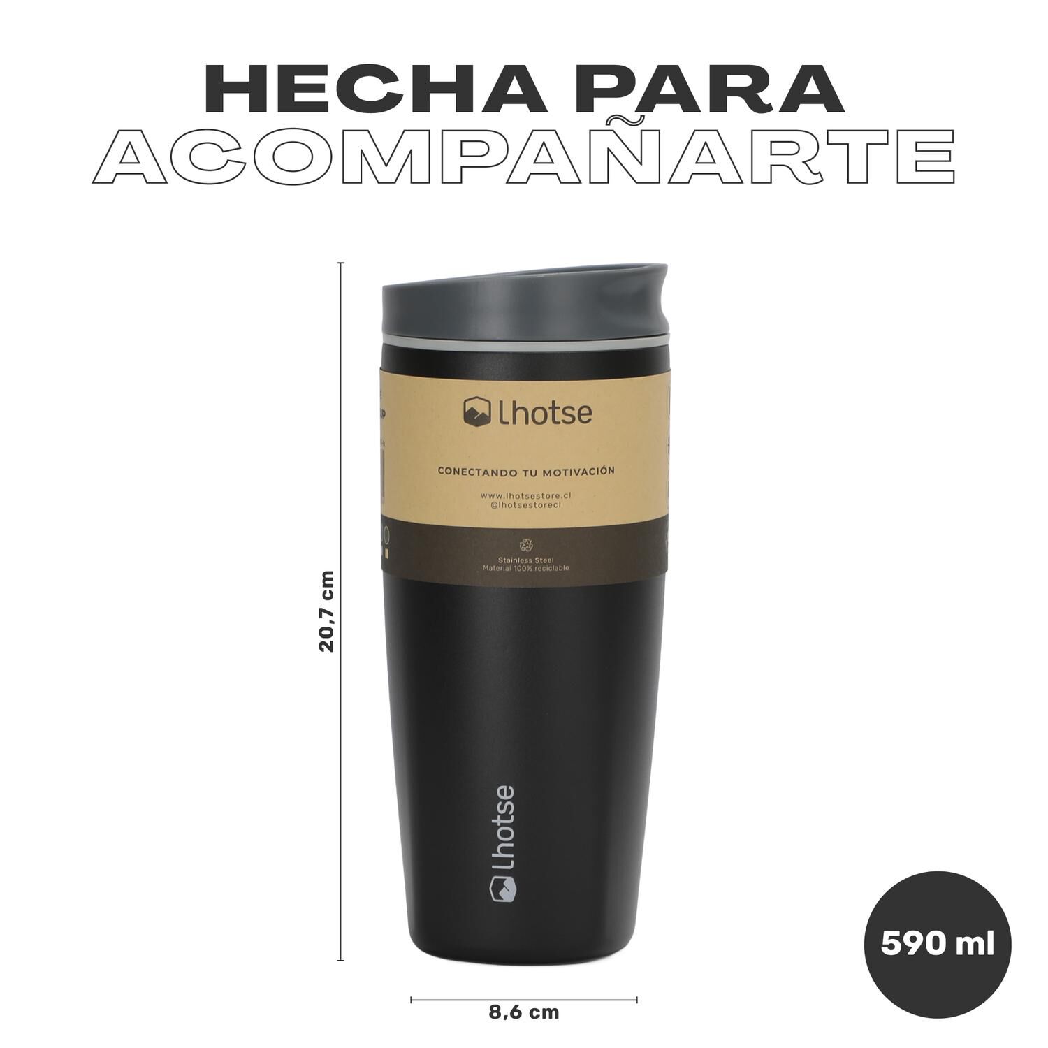 Vaso Mug T&eacute;rmico Agua Caf&eacute; Acero Inox Termicup 590 Ml Lhotse image number 5.0