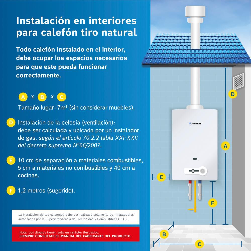 Calefont Junkers Minimaxx / Tiro Natural / Gas Licuado  / 14 Litros image number 3.0