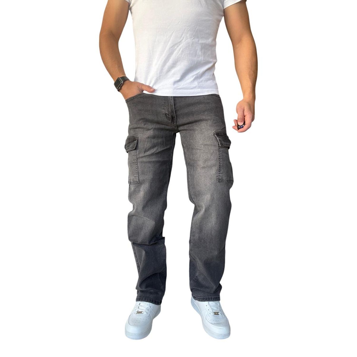 Jeans Cargo Recto Elasticado Stragth Fit Focalizado image number 11.0