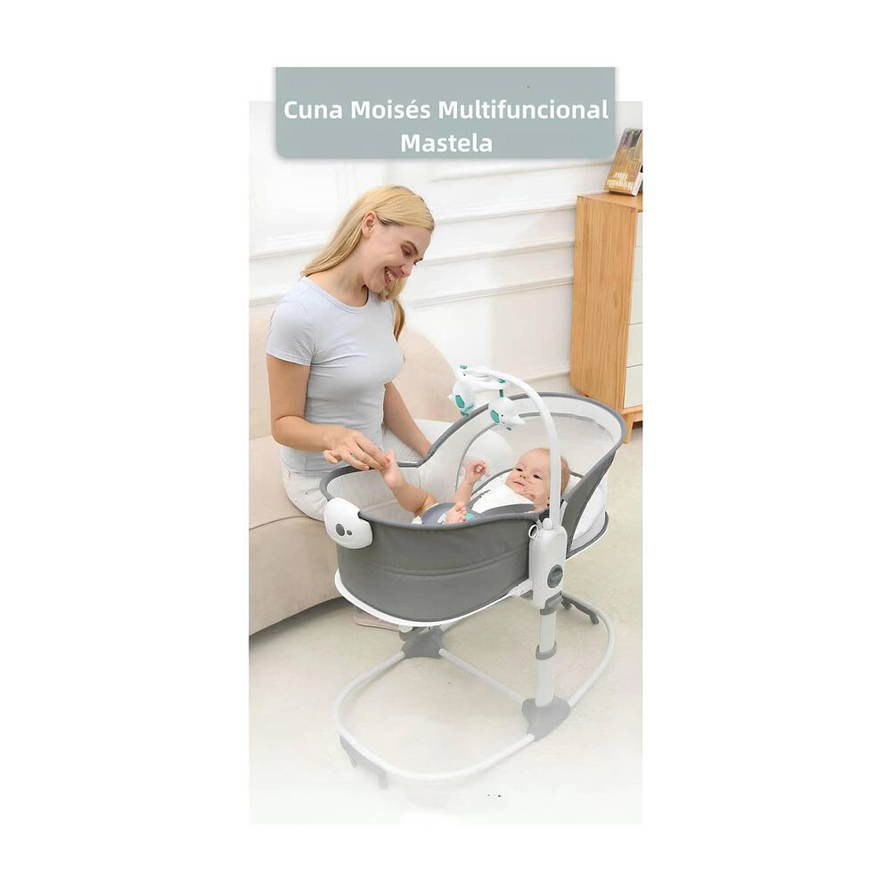 Cuna Mois&eacute;s Y Columpio Con Vibraci&oacute;n 2 En 1 Lubabycas Gris image number 7.0